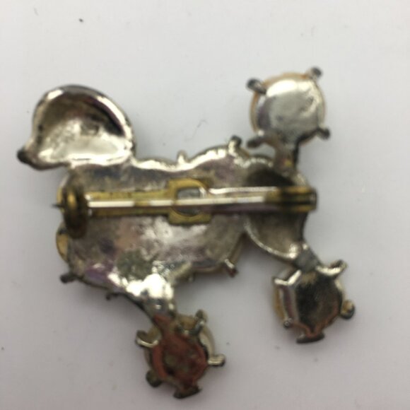 Poodle Brooch Mother Of Pearl Circles Discs Shell Pin 3D 1950s Vintage Fancy - Picture 10 of 11